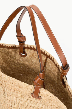 Squillo Raffia Tote in Natural Tan