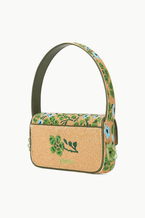 Tommy Beaded Bag in Moss Floral Tapestry