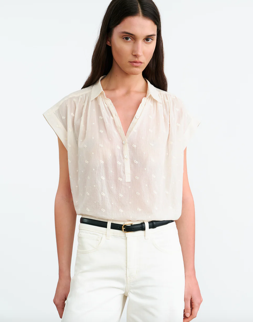 Normandy Blouse in Ivory