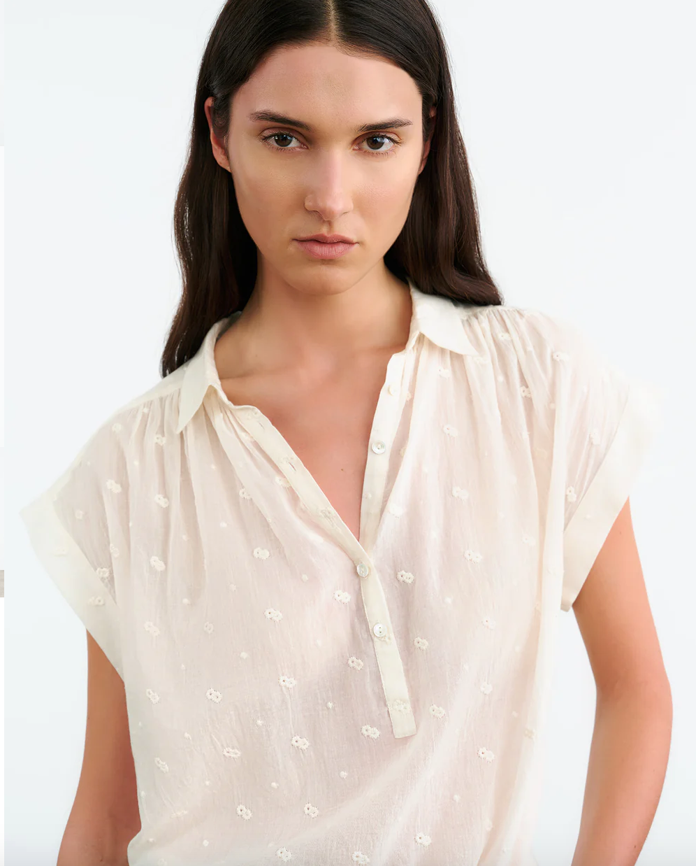 Normandy Blouse in Ivory