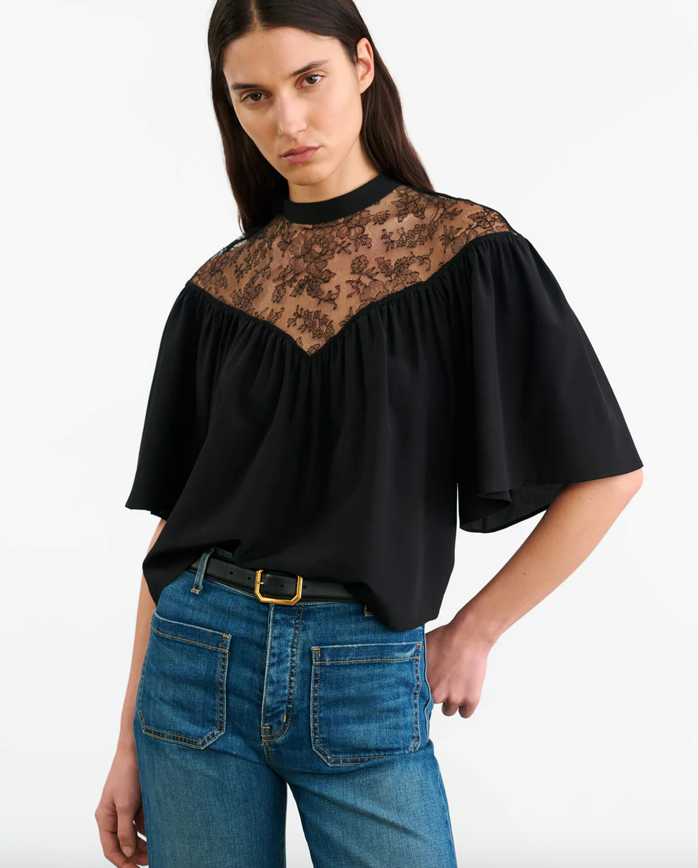 Lucie Lace Blouse in Black