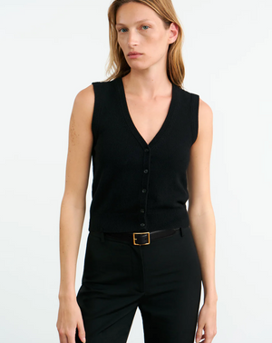 Porter Cashmere Vest in Black