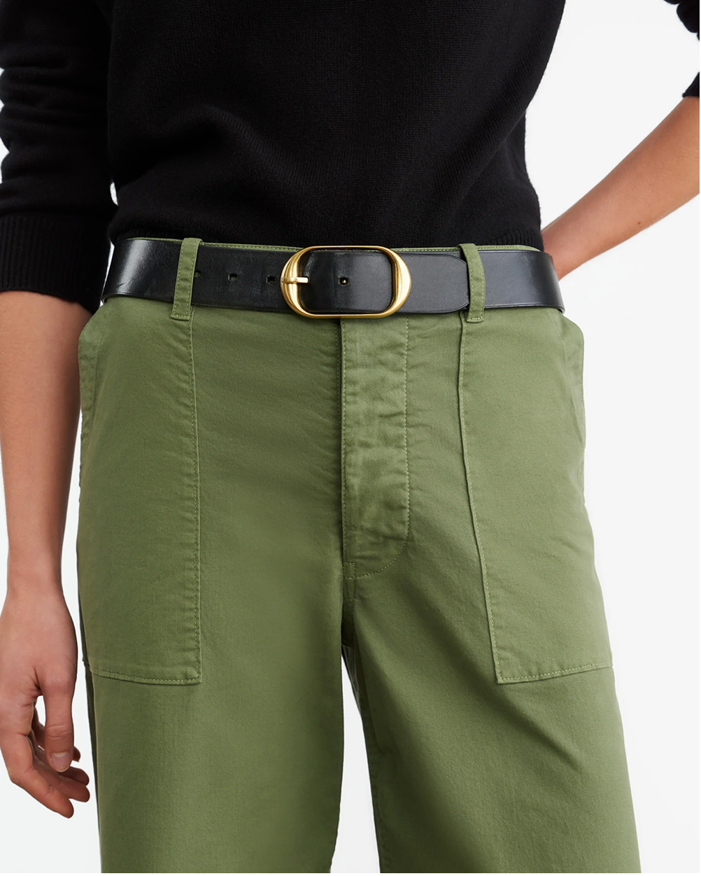Back view of the Leon Boy Pant in Camo, showing back patch pockets and stitching details.