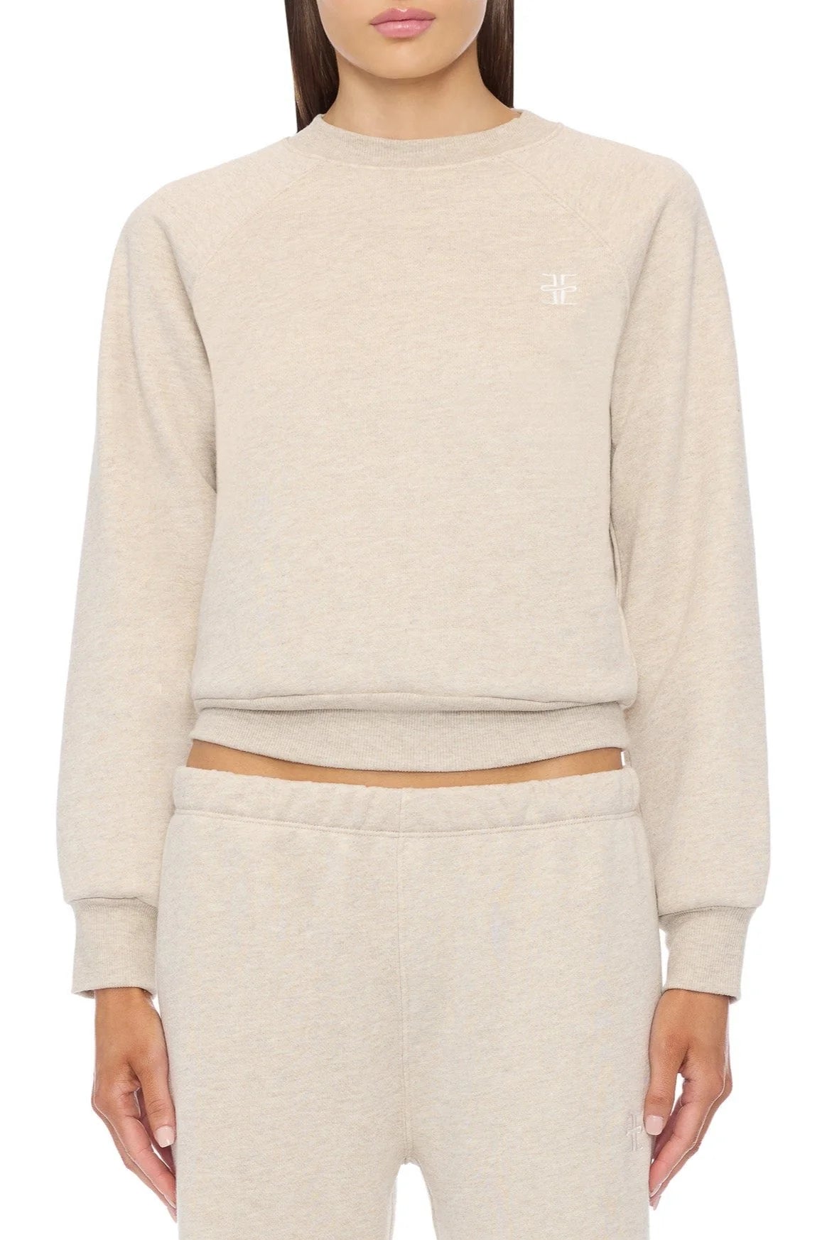 Shrunken Raglan Sweatshirt in Heather Oatmeal