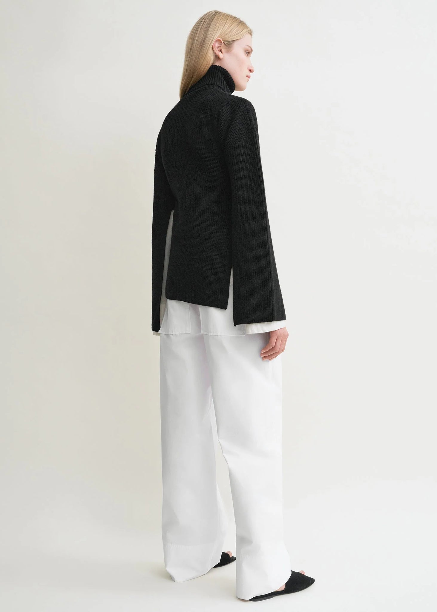 Slit Sleeve Knit in Black