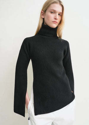 Slit Sleeve Knit in Black