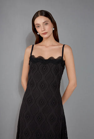 Thalia Midi Dress in Black