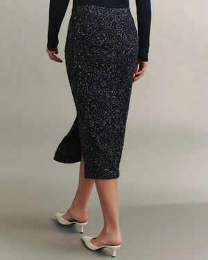 Sequined Paltrow Skirt in Midnight