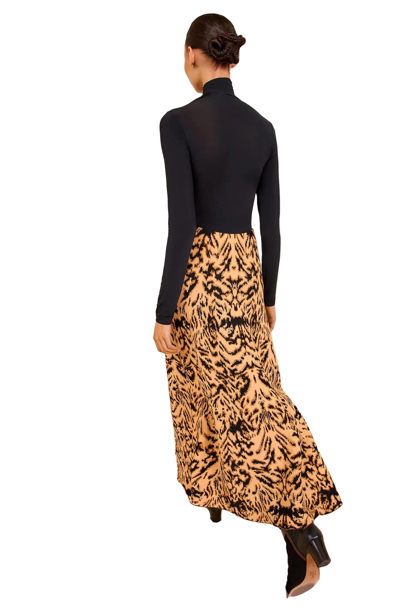 Model wearing the Lani Skirt in Bengal, displaying its flared A-line cut and elegant style.