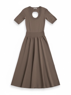 slim fit dress slacks Avery Long Sleeve Maxi Dress / Ivory | Meshki main image 0