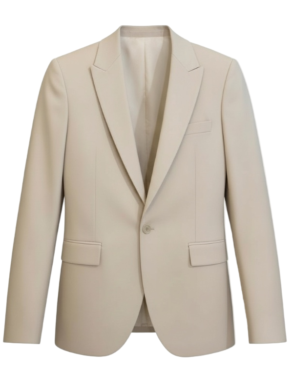 Luxury Anabel Tailored Jacket in Stone by Nili Lotan, featuring a single breasted design, logo horn button closure, and a sophisticated silhouette. Perfect for elegant occasions.