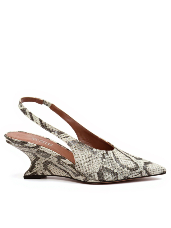 Nina Slingback in Printed Python - stylish pointed-toe design with python print leather, perfect for chic outfits.