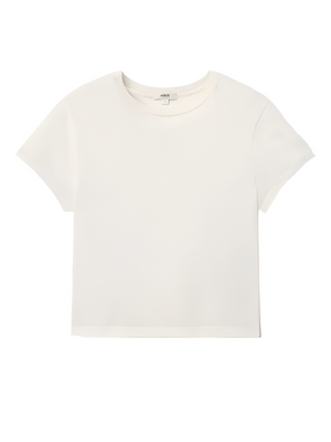 Adine Shrunken Tee in White Ash by Agolde, showcasing a breathable and soft organic cotton fabric.