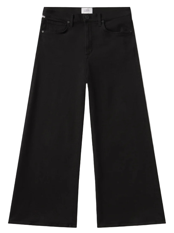 Lyra Long Wide Leg in Plush Black - sleek high-waisted denim trousers by Citizens of Humanity, perfect for day to night wear.