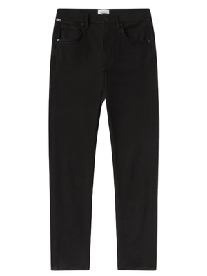 Citizens of Humanity Isola Slim in Plush Black front view showcasing the clean, elongating silhouette.