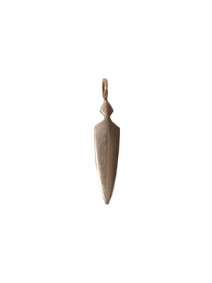 Dagger Pendant in Gold by Loren Stewart showcasing sleek minimalist design in 14k yellow gold.