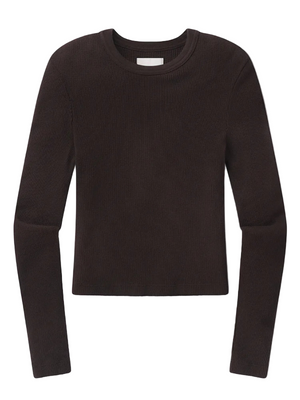 Pilar Waffle Crewneck in Chocolate by Citizens of Humanity, showcasing a soft, textured fabric ideal for layering.