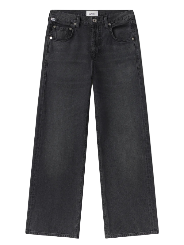 Lindz Easy Straight jeans in Vintage Black by Citizens of Humanity, showcasing relaxed straight leg design and a low rise.
