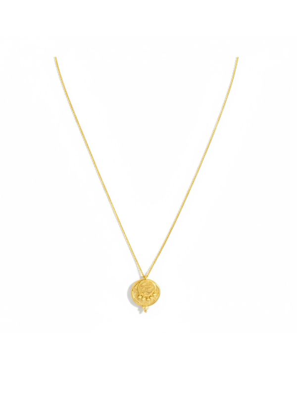 Gaby No2 Necklace in Gold with textured gold and cascading diamonds, designed by Pascale Monvoisin.