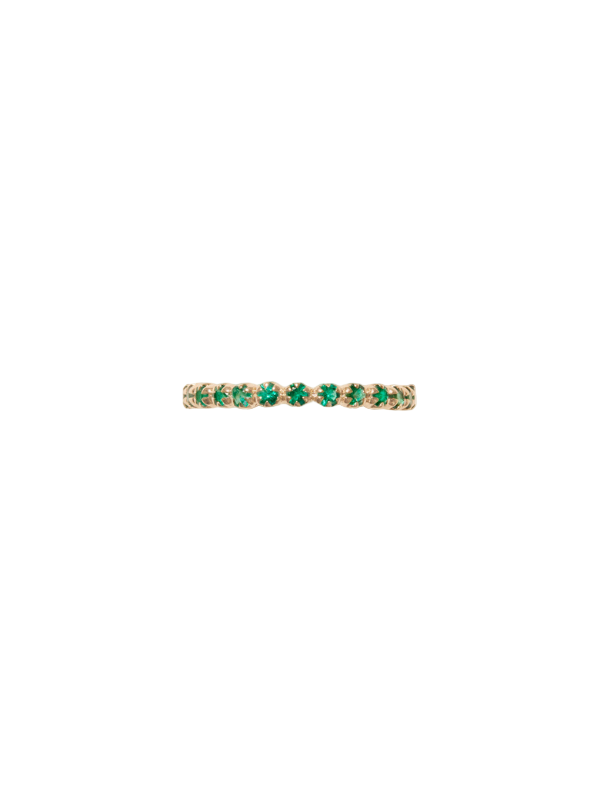 Ava No2 Ring in Emerald by Pascale Monvoisin featuring vibrant emerald stones set in 9 carats yellow gold.