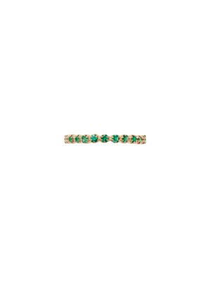 Ava No2 Ring in Emerald by Pascale Monvoisin featuring vibrant emerald stones set in 9 carats yellow gold.