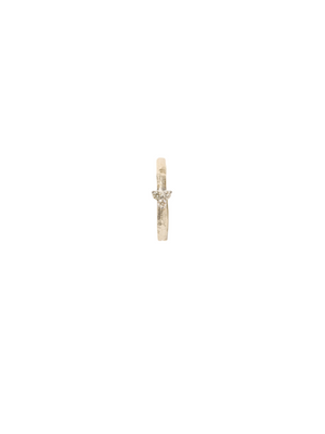 Gaby Earring No2 in Gold by Pascale Monvoisin featuring textured gold and diamonds, showcasing luxury and brilliance.