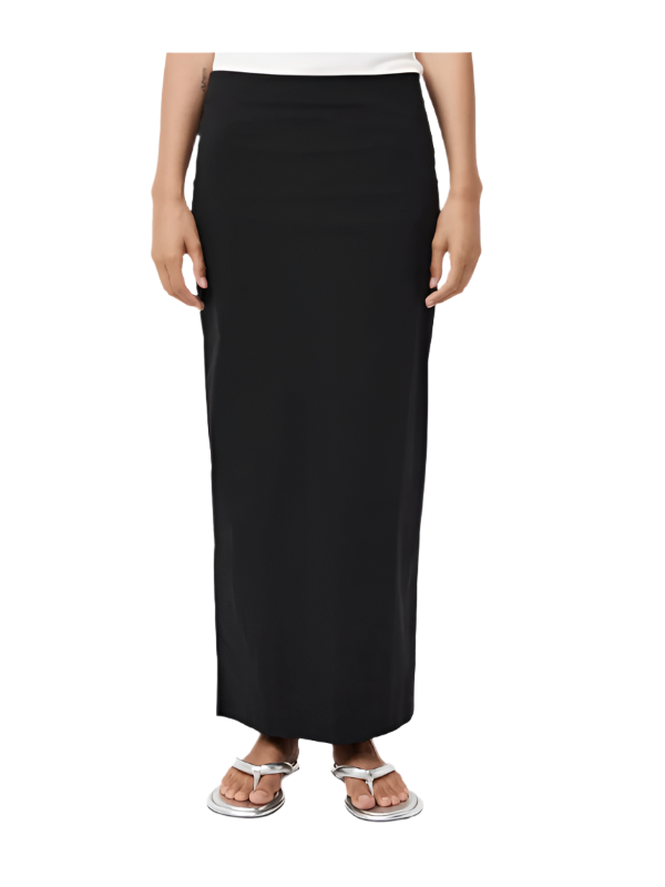 Minimal Column Skirt in Black