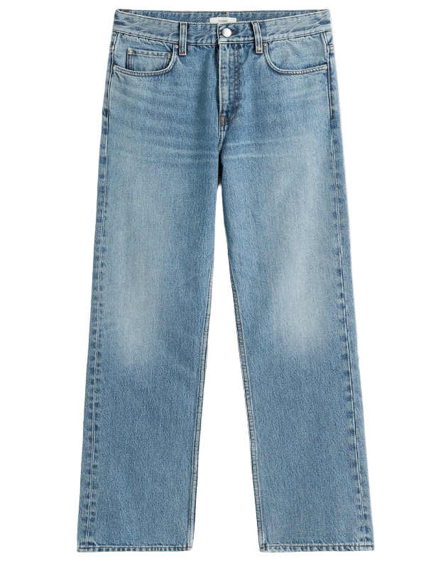 Low Straight Jean in True Vintage by TOTEME, featuring a relaxed fit and light vintage wash.
