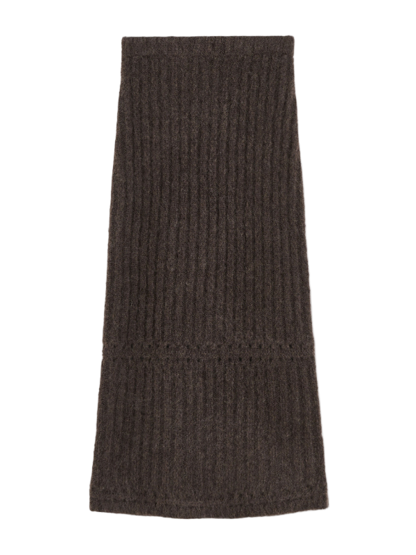 Sofia Maxi Skirt in Carafe by By Malene Birger, featuring a straight silhouette and high elastic waist, ideal for cool weather.