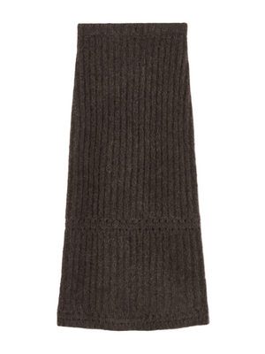 Sofia Maxi Skirt in Carafe by By Malene Birger, featuring a straight silhouette and high elastic waist, ideal for cool weather.