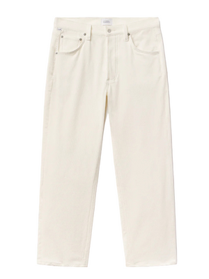Winslow Boyfriend Corduroy in Pashmina, showcasing the soft off-white color and plush fabric.