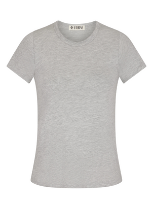 Fitted Crewneck Short Sleeve T-shirt in Heather Grey - Stylish and comfortable fitted crewneck t-shirt