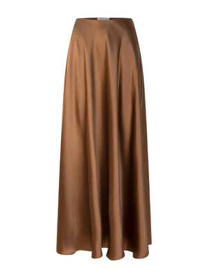 Antonia Skirt in Sepia showcasing elegant bias cut and floor length design.