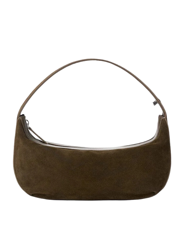 Demy Shoulder Bag in Truffle showcasing its chic design and convertible features, perfect for casual outings.
