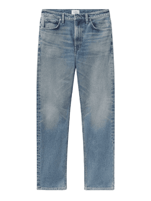 Zurie Straight Jean in Lyon displayed on a stylish model showcasing the high-rise straight leg design.