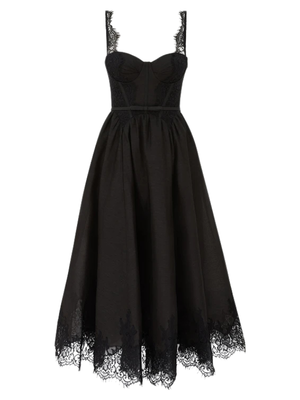 Shop Valiant Lace Trim Midi Dress in Black – ZOË