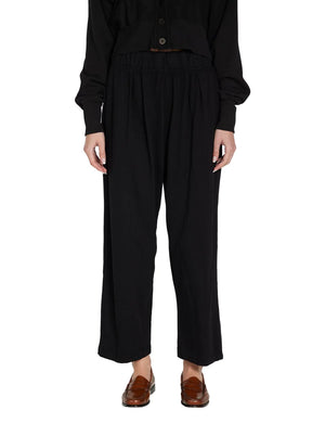 Penny Pleat Front Pant in Jet Black