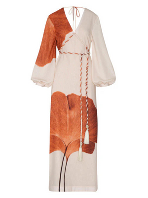 Odisea Caribeña Dress in Orange Gingko