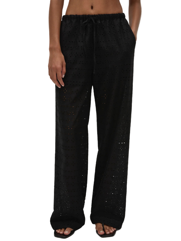 Ella Pant in Agnes Broderie Anglaise Black