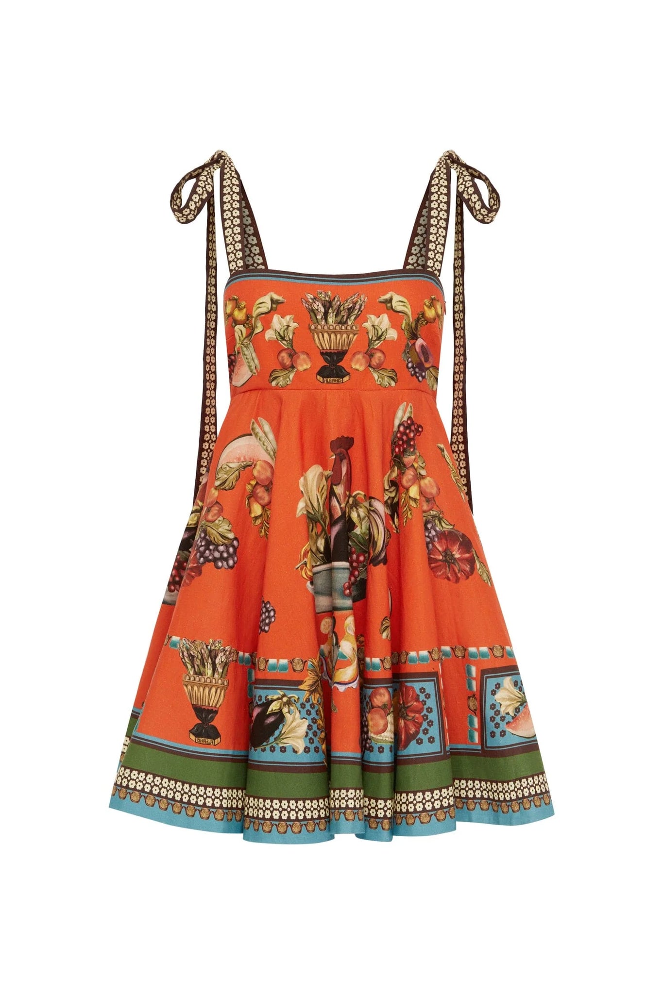 Rocco Mini Sundress in Multi by Alémais, a stylish mini sundress for women featuring tie-up straps and shirred back panels.