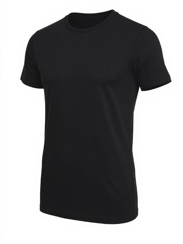 Classic Jersey Tee in Black by TOTEME, featuring a slightly sheer design and longer length, made from 99% Viscose and 1% Elastane.