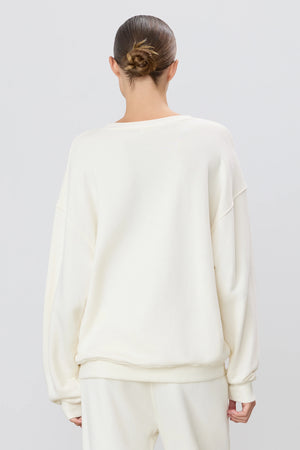 Oversized Crewneck Sweatshirt in Cream