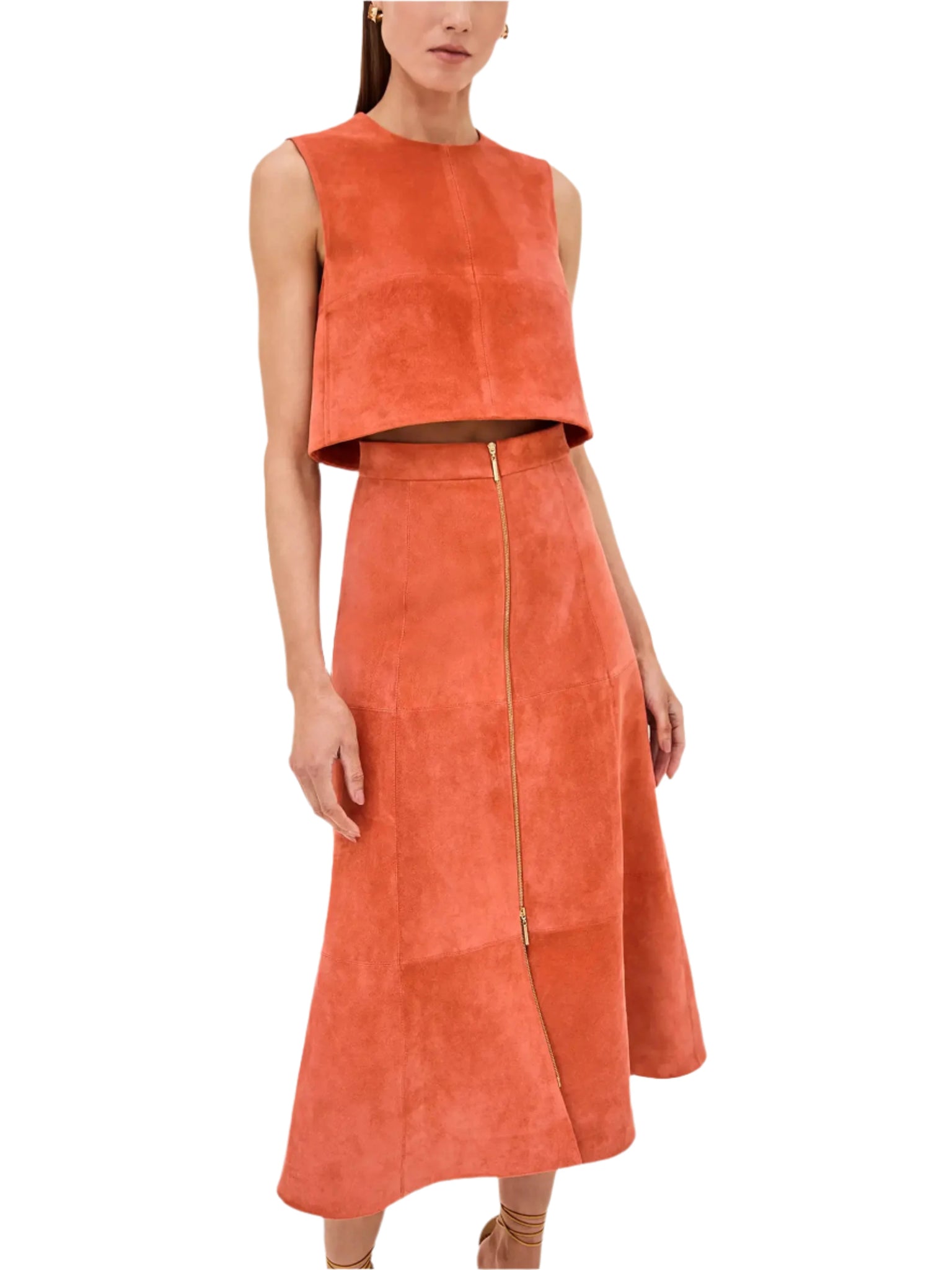 Bently Skirt in Amber Suede