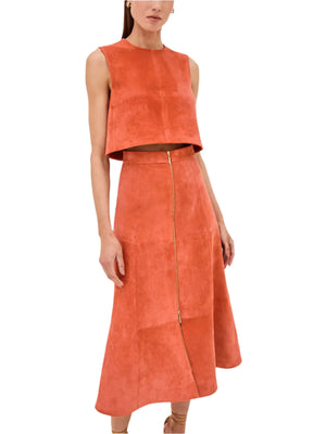 Bently Skirt in Amber Suede