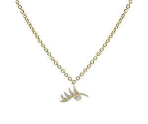 Pave Wink Necklace in Yellow Gold