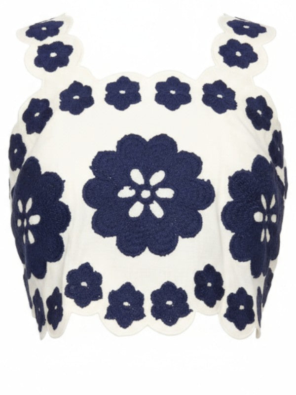 Catrine Applique Top in Blue