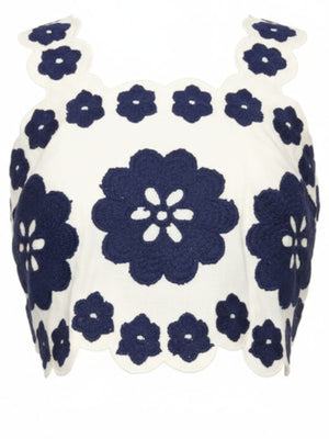 Catrine Applique Top in Blue