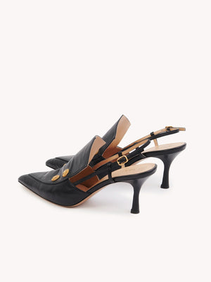 Elegant Agnes Slingback in Black by Chloé, highlighting the pointed upper and comfortable fit.