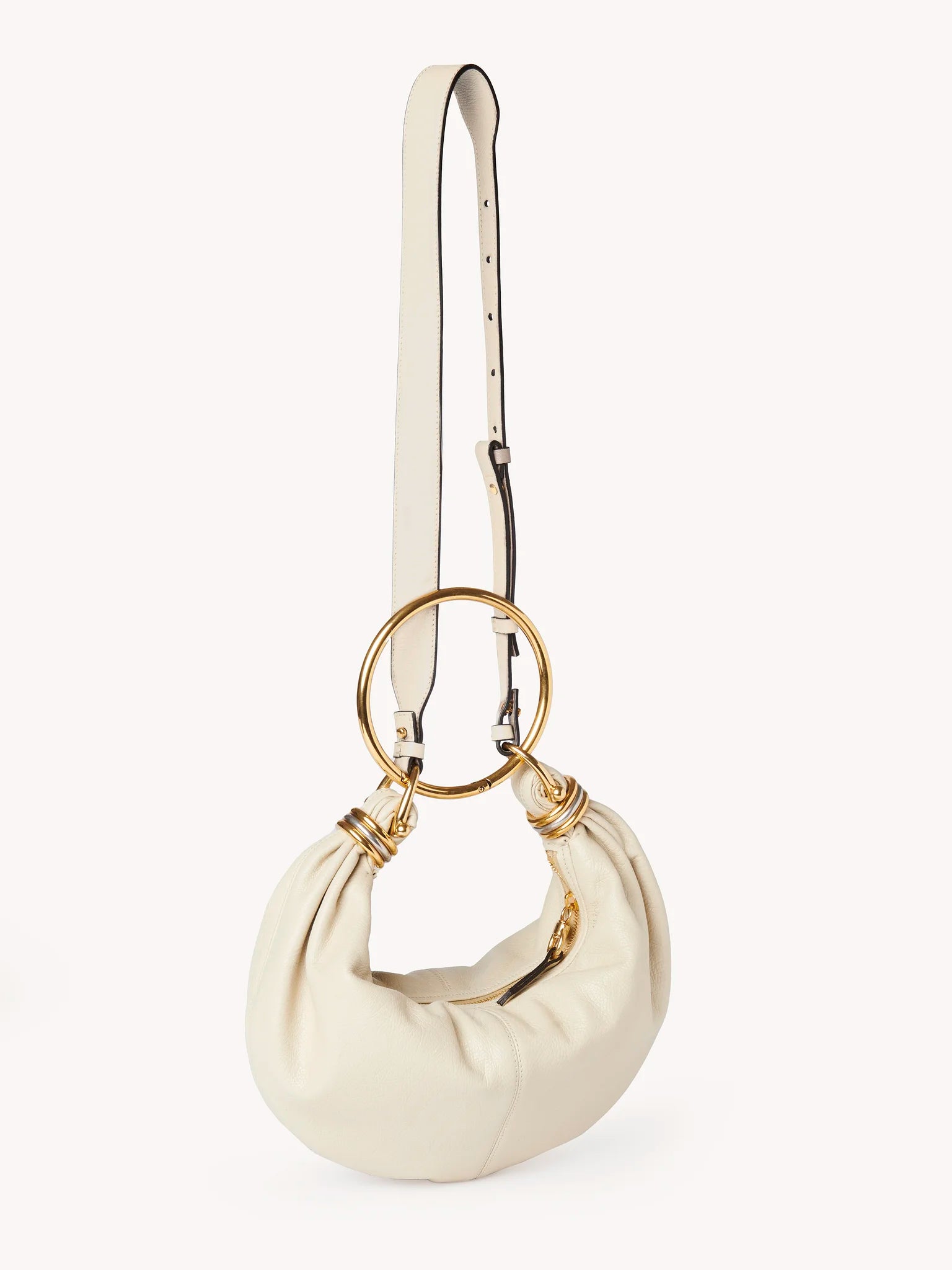 Small Bracelet Hobo Bag in Vegetal Beige