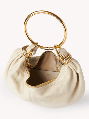 Small Bracelet Hobo Bag in Vegetal Beige